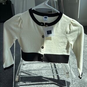 Janie and Jack Cream and Black Fitted Sweater